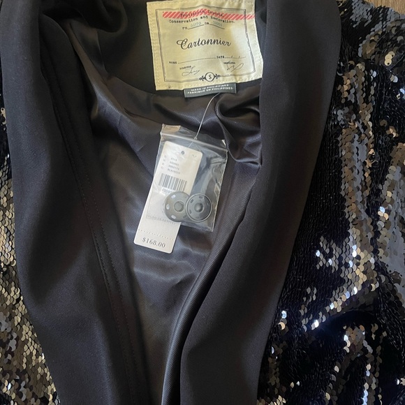 Cartonnier Black Sequined Tuxedo Blazer - Picture 3 of 4